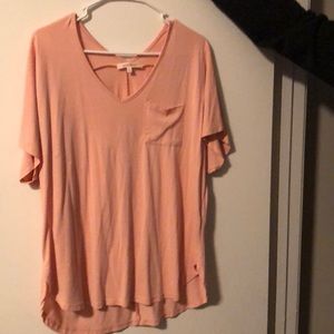 Pink V neck with pocket